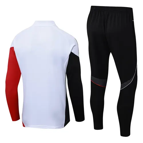 2025/2026 Ajax Half-Pull Training Suit White Football Shirt  Set — view 2