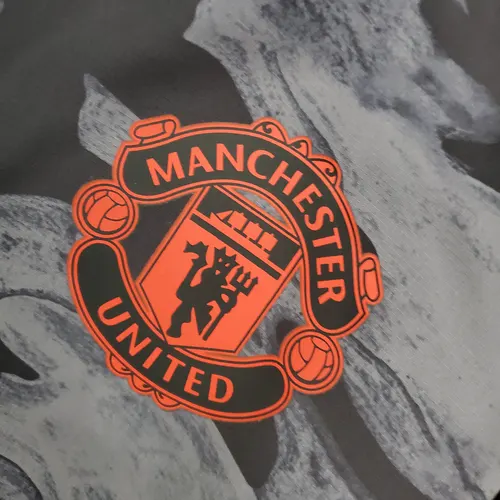 2021/2022 Manchester United Jaqueta Corta-Vento Camuflada Preto e Cinza — view 5