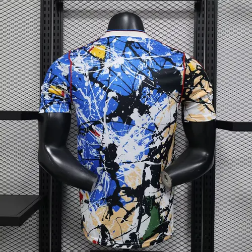 Versão Jogador 2026/2027 Manchester United x Stone Roses Camisa de Futebol Azul   — view 2