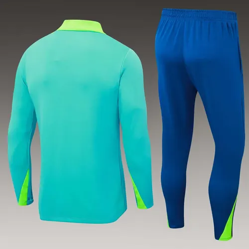 2024 Brazil Half-Pull Training Suit Light green Football Shirt  Set — view 2