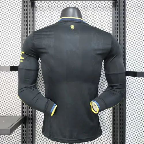 2025/2026 Manga Larga Versión Jugador Manchester United Tercera Camiseta de Fútbol Visitante  — view 2