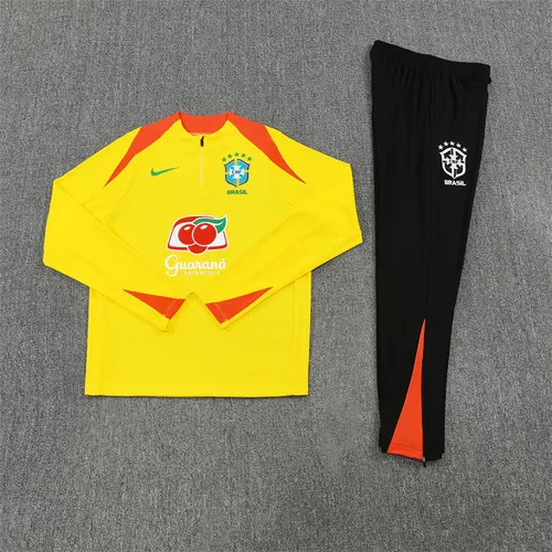 2026 Brazil Half-Zip Yellow Training Suit Football Jersey  Suit ﻿ — view 2