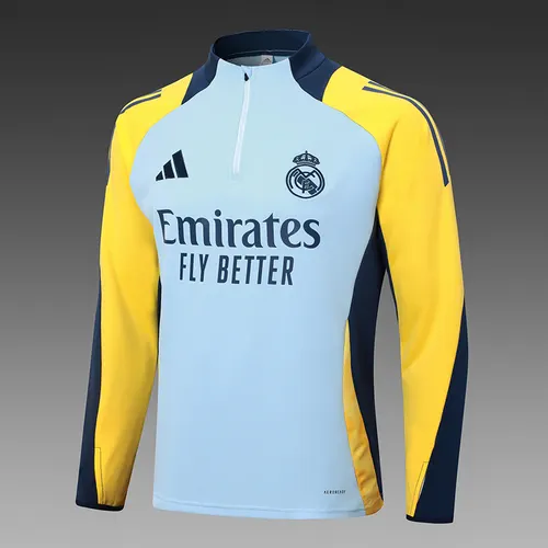 2024/2025 Real Madrid Half-Pull Training Suit Baby Blue Football Shirt  Set — view 3