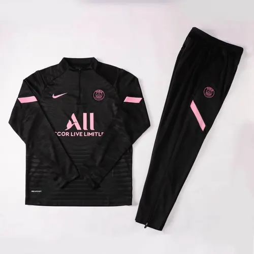 Chándal de Entrenamiento Media Cremallera PSG Paris Saint-Germain 2021/2022 Negro Set — view 3