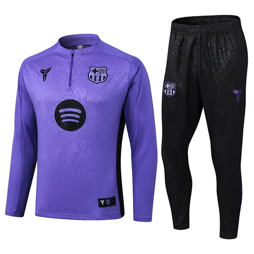 2025/2026 Barcelona Halbzug Trainingsanzug Lila Verbundausgabe Trikot Set — view 1