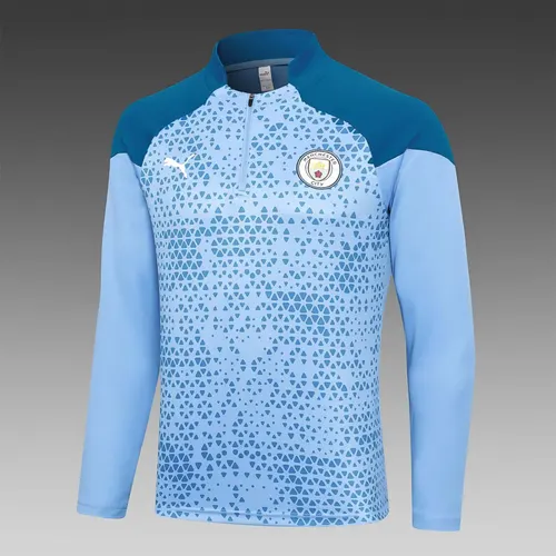 Survêtement d'entraînement demi-zip bleu 2023/2024 Manchester City  Ensemble — view 4