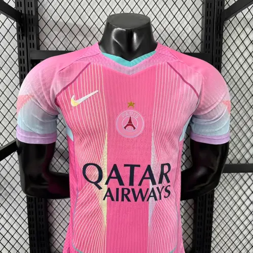 Maillot de football 2025/2026 Version Joueur Psg Paris Saint-Germain Édition Spéciale Rose lande — view 3