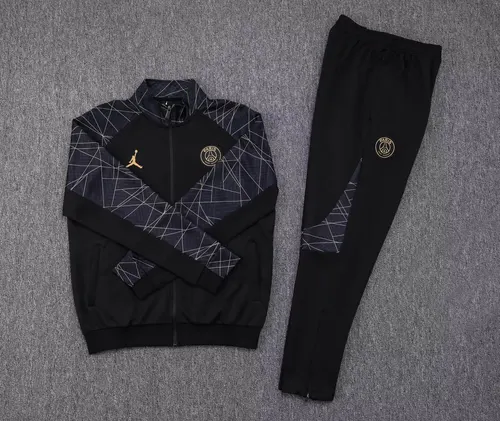 2023/2024 Psg Paris Saint-Germain Long Zipped Jacket Black Set — view 7