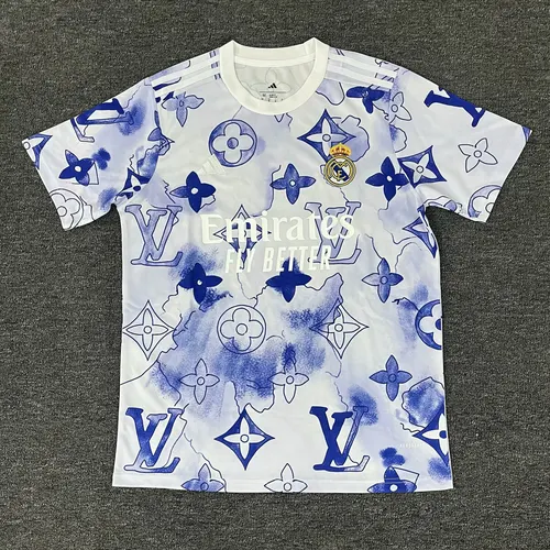 2025/2026 Real Madrid Versão Co-branded Azul e Branca Camisa de Futebol  — view 1