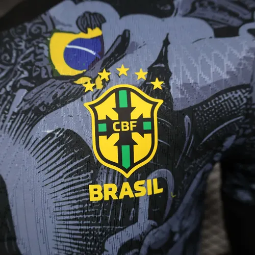 Camiseta de fútbol edición especial Jesus negro gris jugador Brasil 2024 — view 6