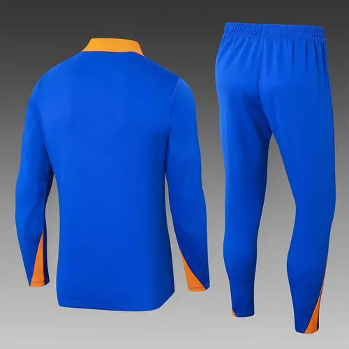 2024 Niederlande Halb-Reißverschluss Trainingsanzug Bunt Blau Fußballtrikot AAA Fan-Qualität Set — view 2