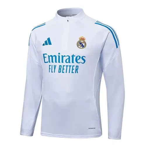 2025-2026 Real Madrid White Half-Pull Training Suit Football Shirt  Set 01 — view 3