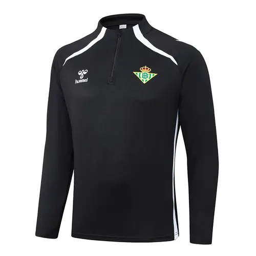 2025/2026 Real Betis Half-Pull Training Suit Black Football Shirt  Set — view 3