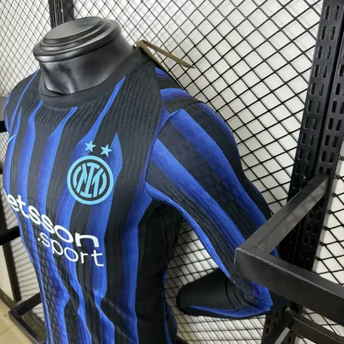 2025/2026 Maillot de football domicile Inter Milan version joueur manches longues landaise — view 7