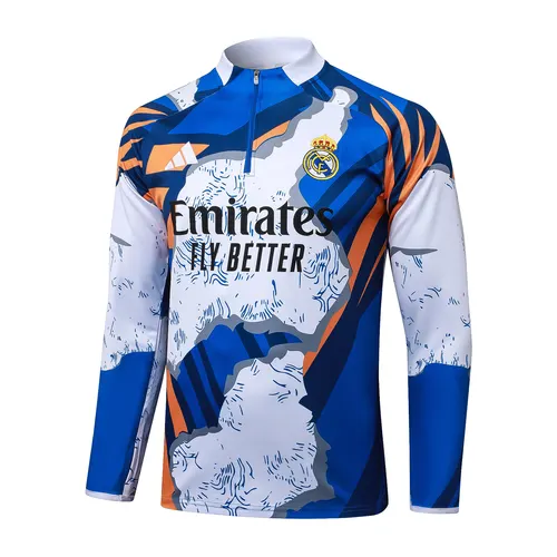 2025/2026 Real Madrid Camouflage Inkjet Half-Pull Training Suit Football Shirt  Set — view 3