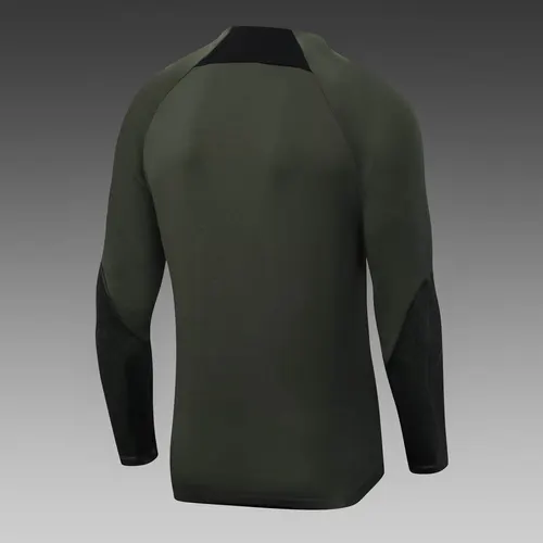 2023/2024 Barcelona Halb-Reißverschluss Trainingsanzug Armeegrün Trikot Set — view 4