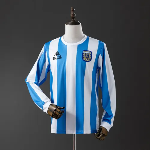 Camiseta Local Retro Manga Larga 1986 Argentina AAA calidad fan — view 1