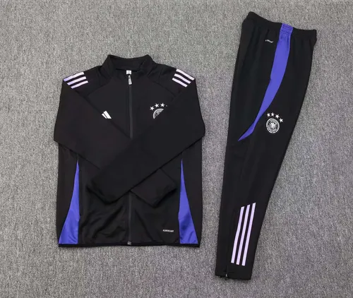 Conjunto de Camisa de Futebol 2024 Alemanha Jaqueta com Zíper Longa Preta AAA qualidade fã — view 3