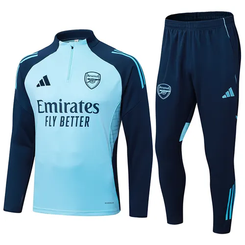 طقم قميص كرة قدم بدلة تدريب نصف سحاب أزرق فاتح لنادي Arsenal 2025/2026 جودة تايلاندية — view 1
