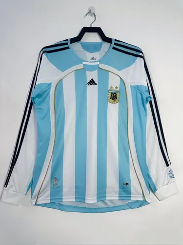 2006 Retro Langarm Argentinien Nationalmannschaft Heimtrikot 