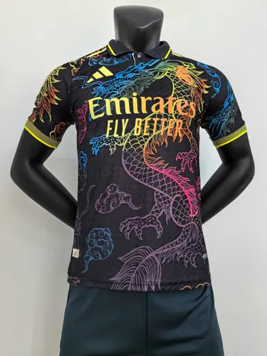 2025/2026 Spielerversion Real Madrid Bunter Drache Schwarz Sonderausgabe Fußballtrikot  — view 1