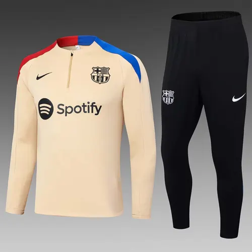 2024/2025 Barcelona Half-Pull Training Suit Yellow Jersey Set — view 1