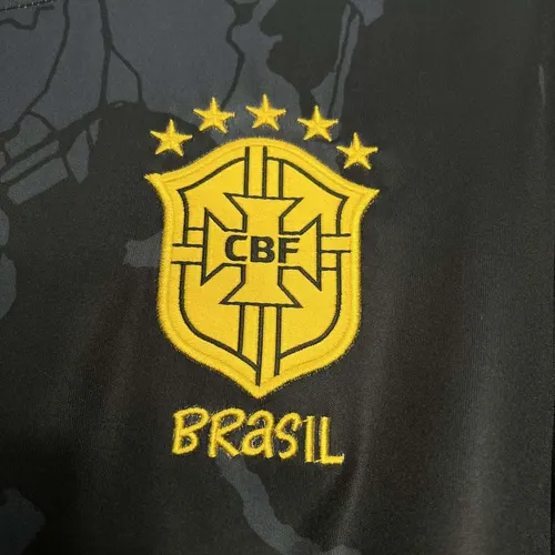 2024 Brazil Special Edition Jesus Black Football Shirt  — view 3