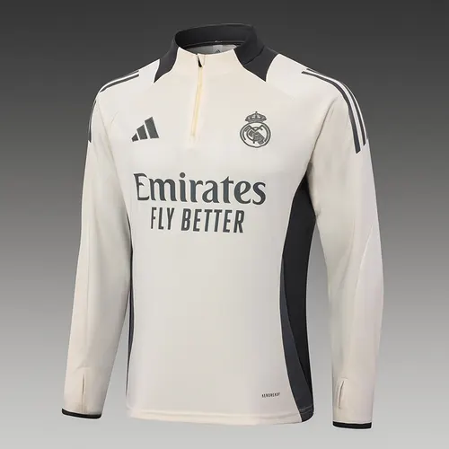 Conjunto Treino Real Madrid Bege Meia-Puxa Camisa Futebol 2024/2025  — view 3