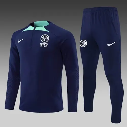 2022/2023 Internazionale Milan Half-Pull Training Suit Royal Blue Football Jersey  Set — view 1