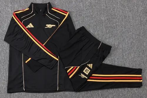 2025/2026 Arsenal Half-Pull Trainingsanzug Schwarz Retro-Stil Fußballtrikot  Set — view 7
