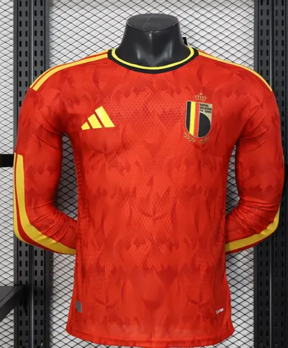 2026 Langarm Spielerversion Belgien Nationalmannschaft Heim-Fußballtrikot  