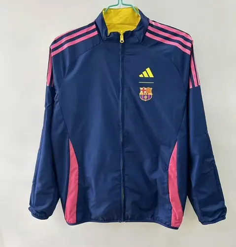 2025/2026 Barcelona Reversible Windbreaker jaune et bleu Soccer Jersey  — view 7