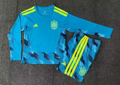 2026 Long Sleeves Spain National Team Goalkeeper Football Jersey   Kids Size