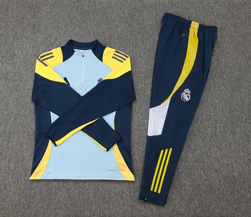 2024/2025 Real Madrid Half-Pull Training Suit Baby Blue Football Shirt  Set — view 7