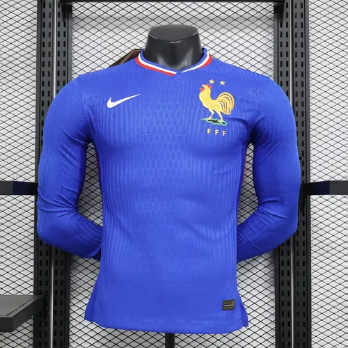 2024-2025 Langarm Spieler-Version Frankreich Heim-Trikot 