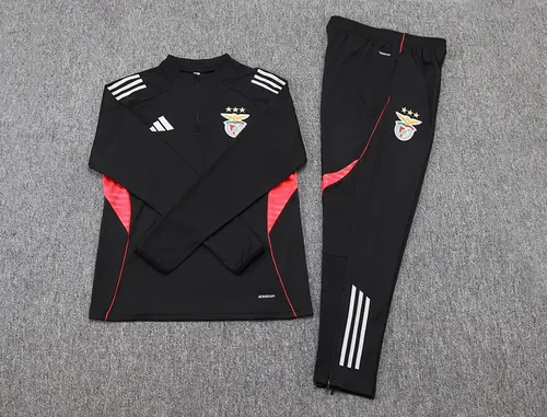 طقم قميص كرة قدم بدلة تدريب نصف سحاب أسود لنادي Benfica 2025/2026 جودة تايلاندية — view 7