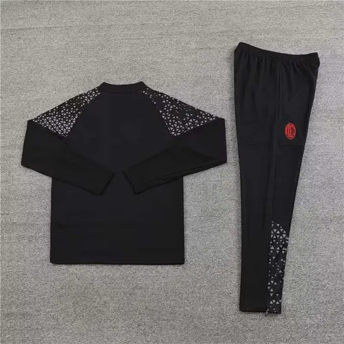2023/2024 AC Milan Half-Pull Trainingsanzug Schwarz Fußballtrikot  Set — view 4