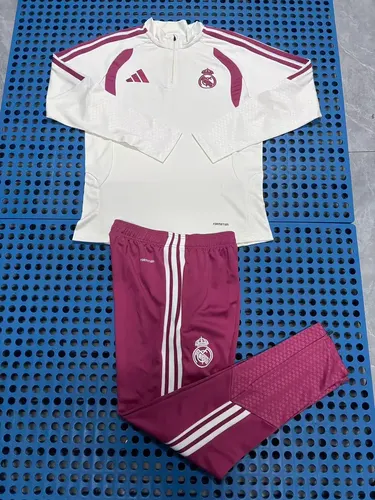 Camisa de Futebol Agasalho de Treino Meio Puxa Real Madrid Azul Amarelo Pálido 2026/2027 Conjunto   — view 3