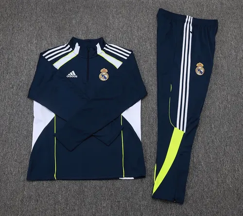 2025-2026 Real Madrid Retro Royal blue Half-Pull Training Suit Football Shirt  Set — view 7