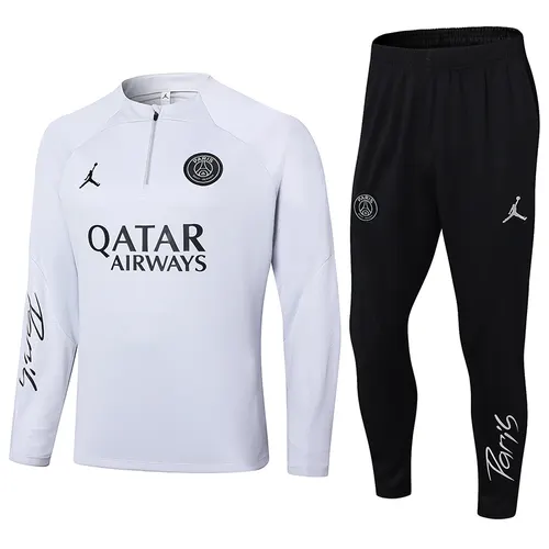 2023-2024 Psg Paris Saint-Germain Half-Pull Training Suit Light Gray Set