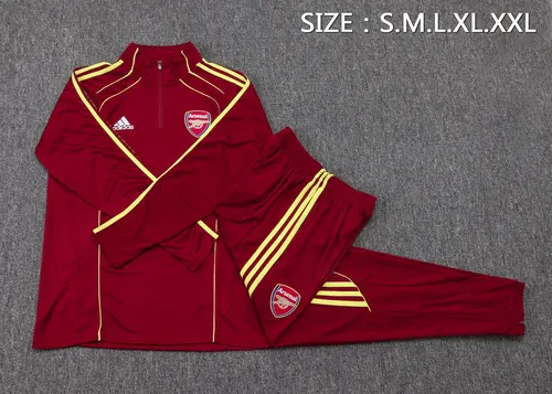 2025/2026 Arsenal Half-Pull Training Suit Maroon Retro Edition Football Shirt  Set — view 5