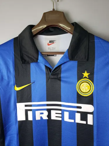 1998/1999 Retro Long Sleeve Internazionale Milan Home Football Jersey  — view 3