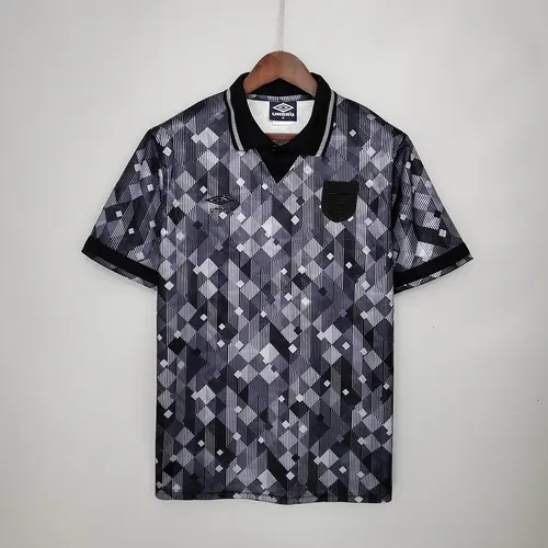 Camiseta de Fútbol Retro Edición Especial Inglaterra Blackout Negra 1990 — view 1