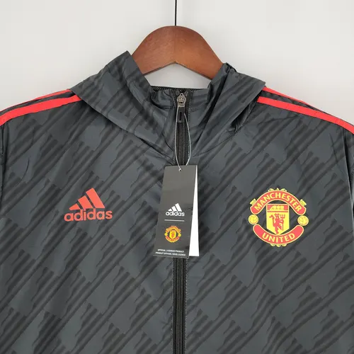 Corta-Vento Manchester United Preto com Borda Vermelha 2022/2023 — view 3