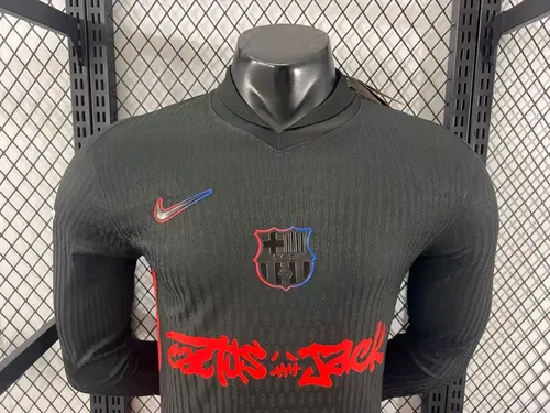 2024/2025 Camiseta de Fútbol Visitante Manga Larga Versión Jugador Barcelona x Travis Scott Collab  — view 3