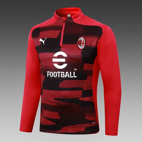 2024/2025 AC Milan Half-Pull Training Suit Red-Black Football Shirt  Set — view 3