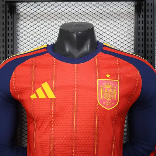 2026 Player Version Spanien Nationalmannschaft Heim Langarm-Fußballtrikot AAA Fan-Qualität — view 3