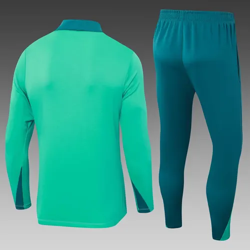 Conjunto de Camiseta de Fútbol 2024 Portugal Entrenamiento Semi-Cuello Verde — view 2