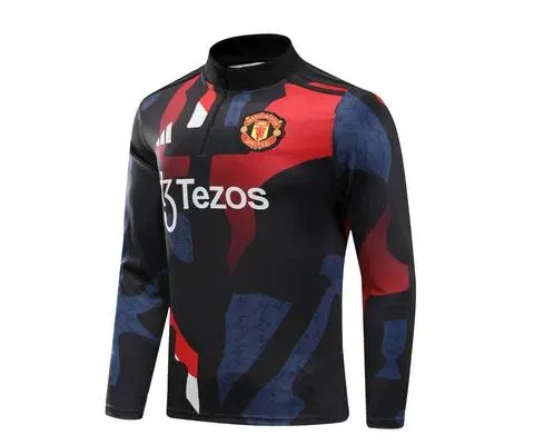 Chándal de Entrenamiento de Media Cremallera 2024/2025 del Manchester United Estampado Rojo, Azul y Negro  — view 3