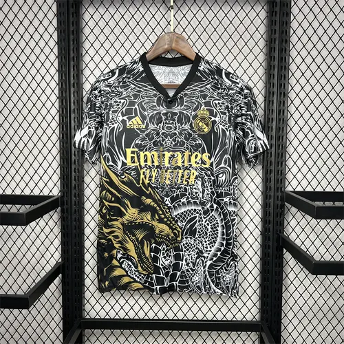 2024/2025 Real Madrid Black Dragon pattern Special Edition Jersey — view 1